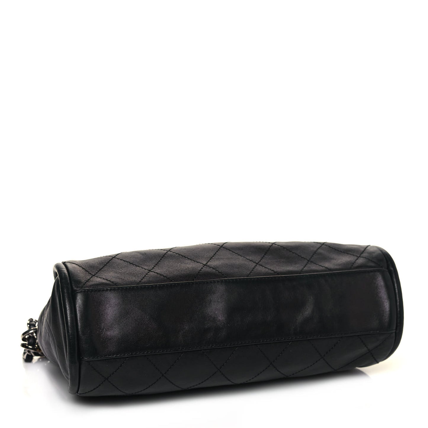 Lambskin Stitched Medium Ultimate Soft Tote Black