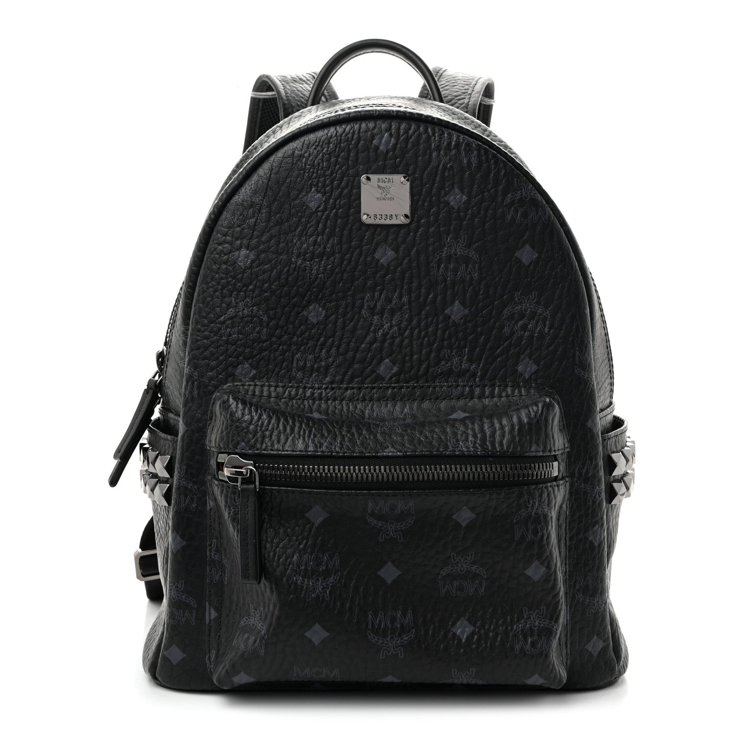 MCM Visetos Small Side Stud Stark Backpack Black 1 of 12