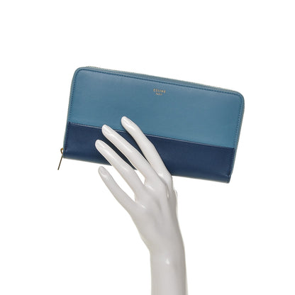 Celine Lambskin Large Zip Around Multifunction Wallet Medium Blue 2 of 6