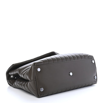 Saint Laurent Calfskin Y Quilted Monogram Large Loulou Chain Satchel Kaki Fonce 4 of 9