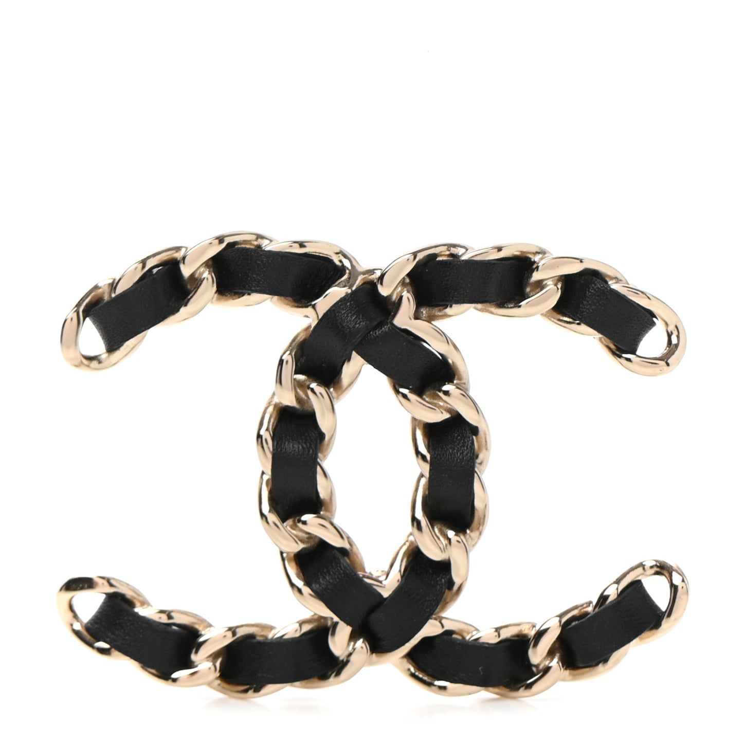 Lambskin Calfskin Chain CC Bandana Black Gold