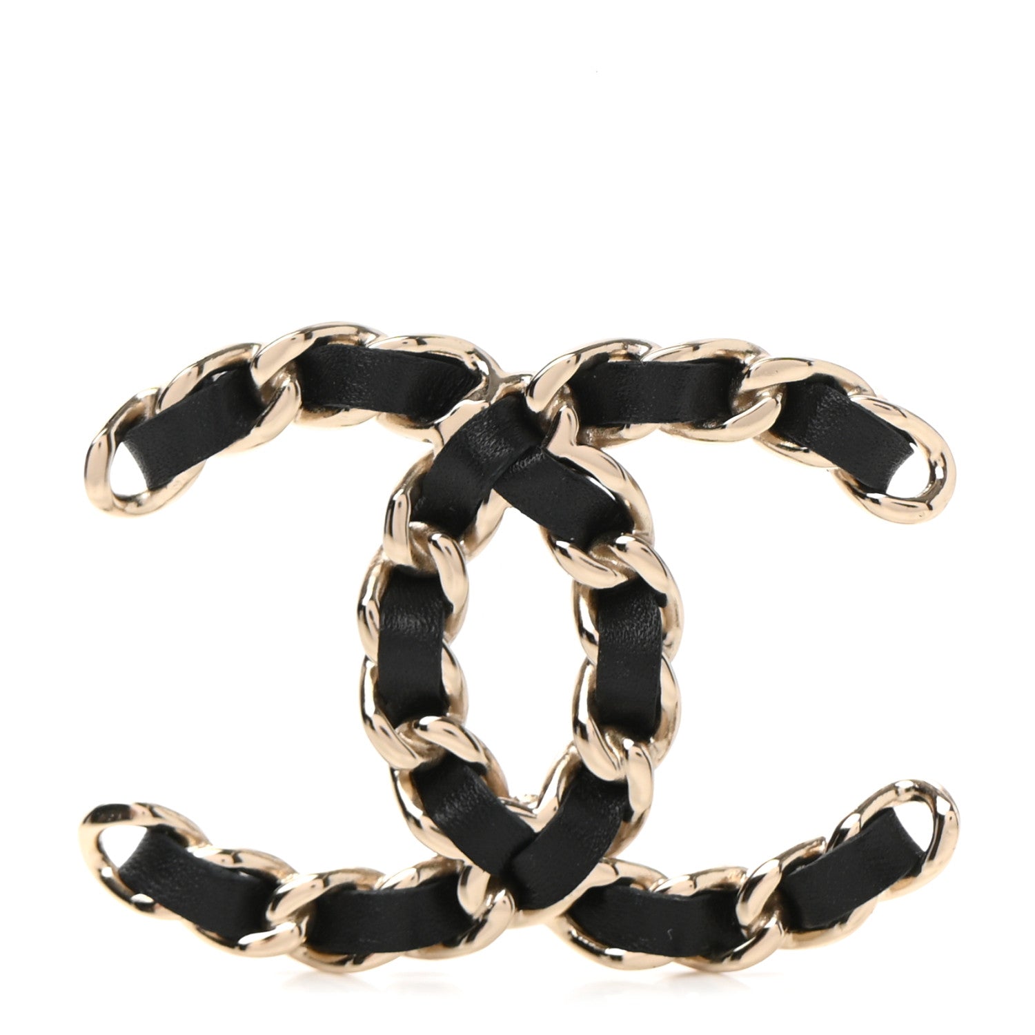 Chanel Lambskin Calfskin Chain CC Bandana Black Gold 6 of 11