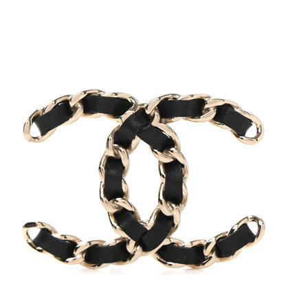 Chanel Lambskin Calfskin Chain CC Bandana Black Gold 6 of 11