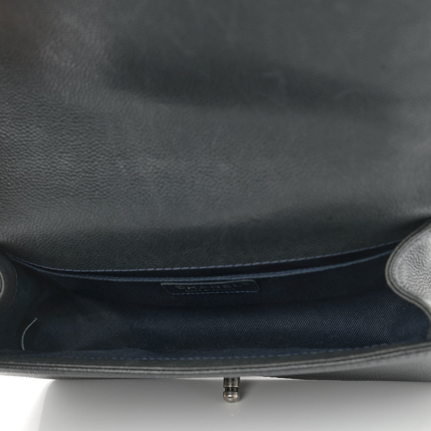 Caviar Stitched Medium Boy Flap Blue