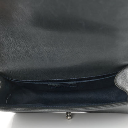 Chanel Caviar Stitched Medium Boy Flap Blue 5 of 10