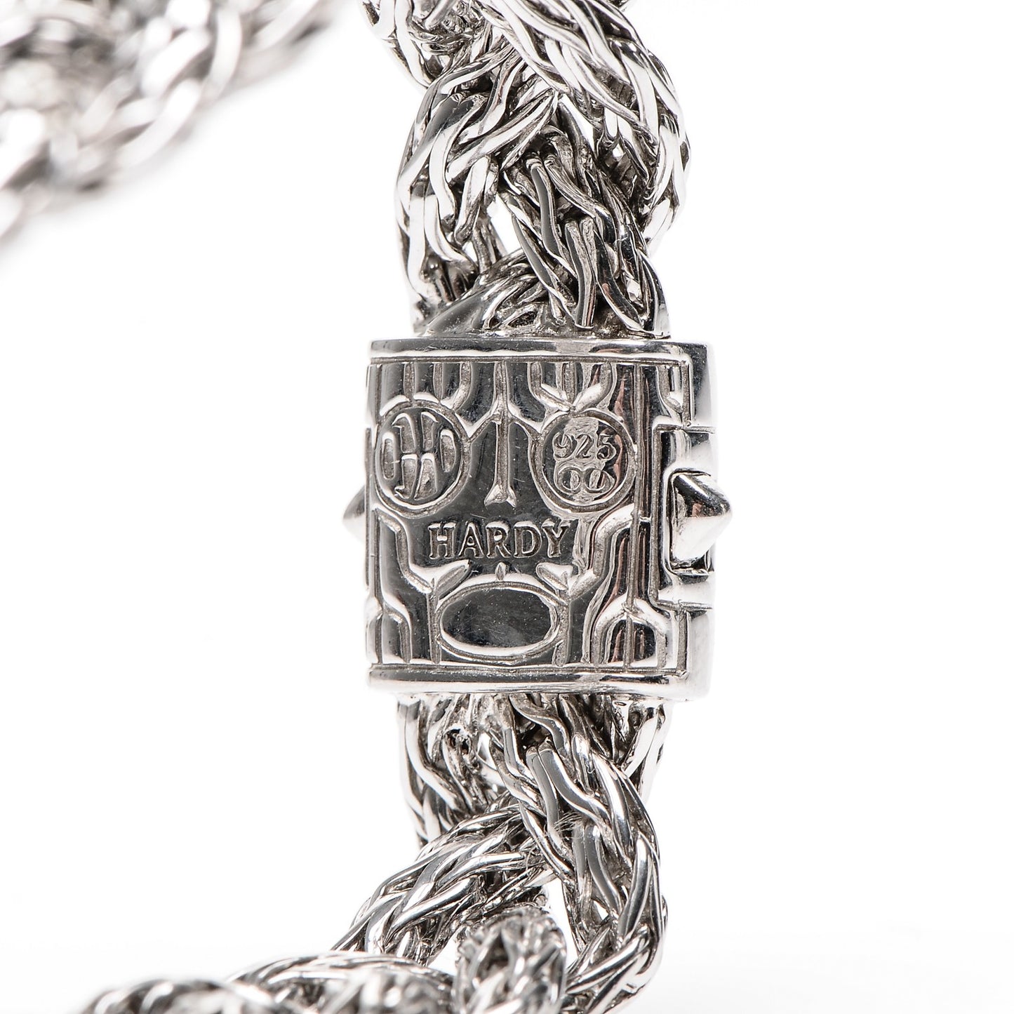 Sterling Silver Blue Sapphire Braided Classic Chain Clasp Bracelet M