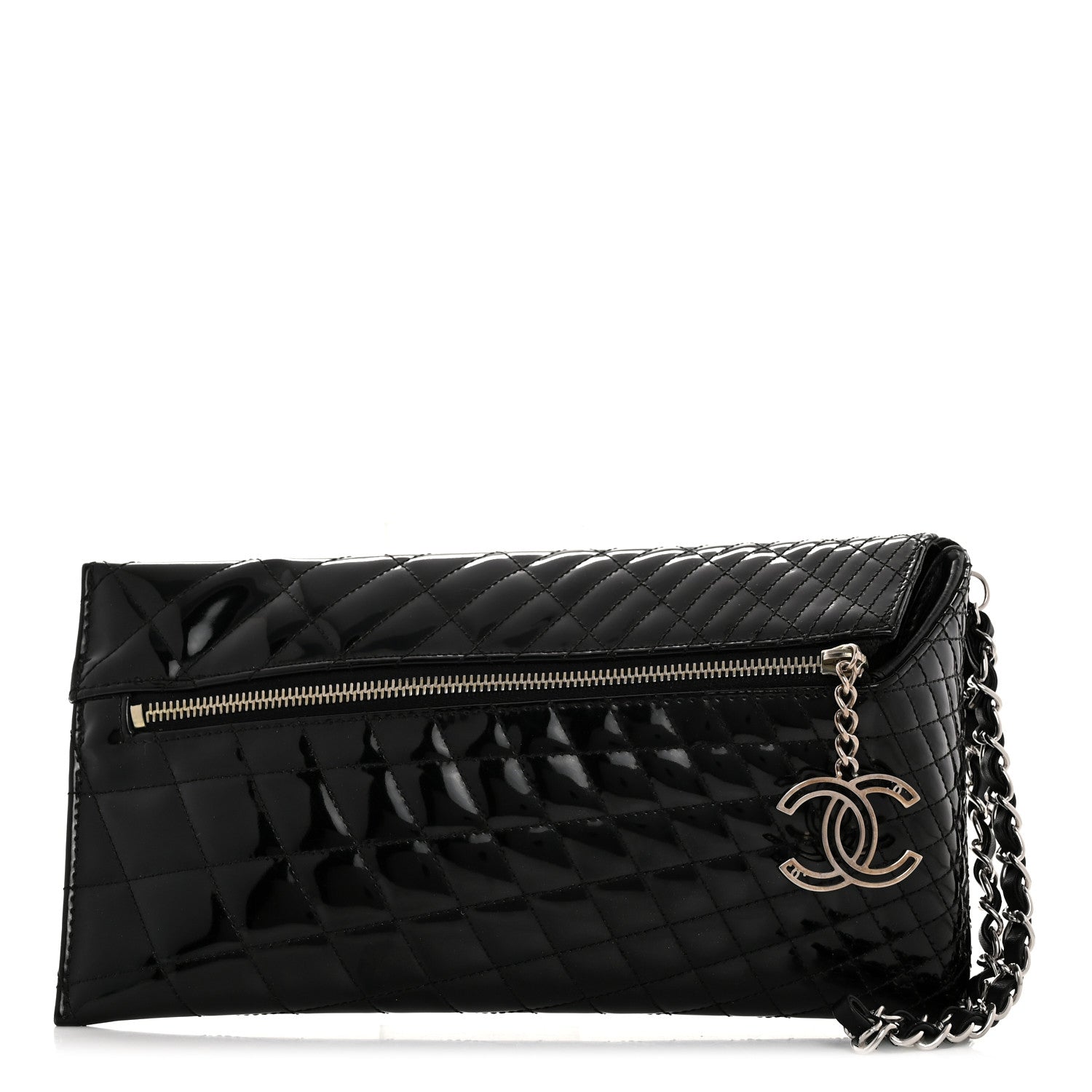 Chanel Patent Geometric Quilted Kaleidoscope Clutch Black 1 of 7