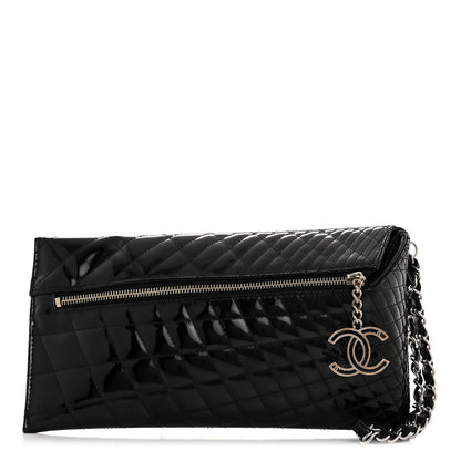 Chanel Patent Geometric Quilted Kaleidoscope Clutch Black 1 of 7