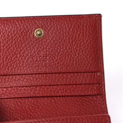 Gucci Pebbled Calfskin Animalier Card Case Red 6 of 9