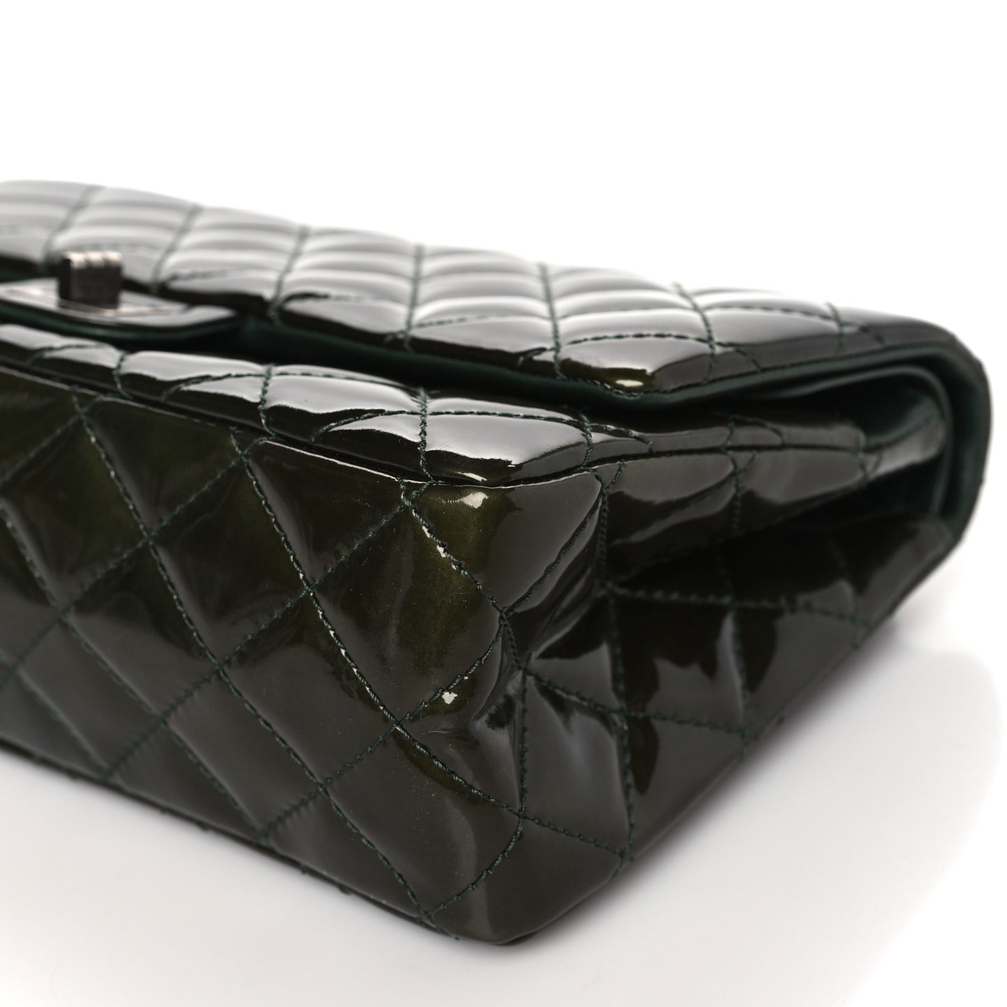 Patent Quilted 2.55 Reissue 226 Flap Green