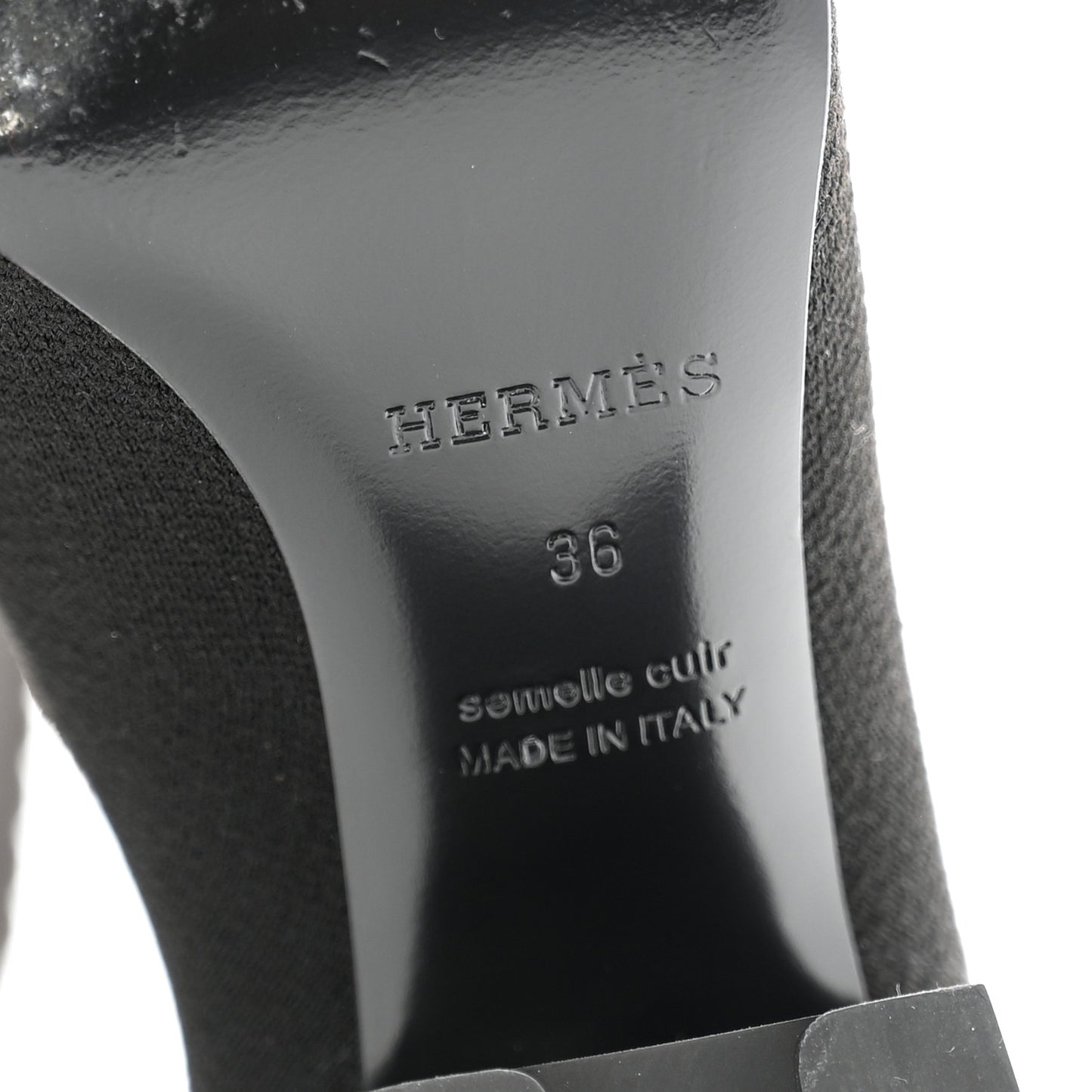 Knit Calfskin Fontaine 60 Boots 36 Black