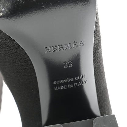 Hermes Knit Calfskin Fontaine 60 Boots 36 Black 6 of 7