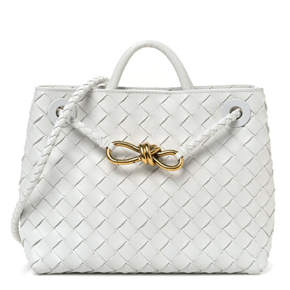 Bottega Veneta Nappa Intrecciato Small Andiamo Shoulder Bag Hoarfrost 1 of 9