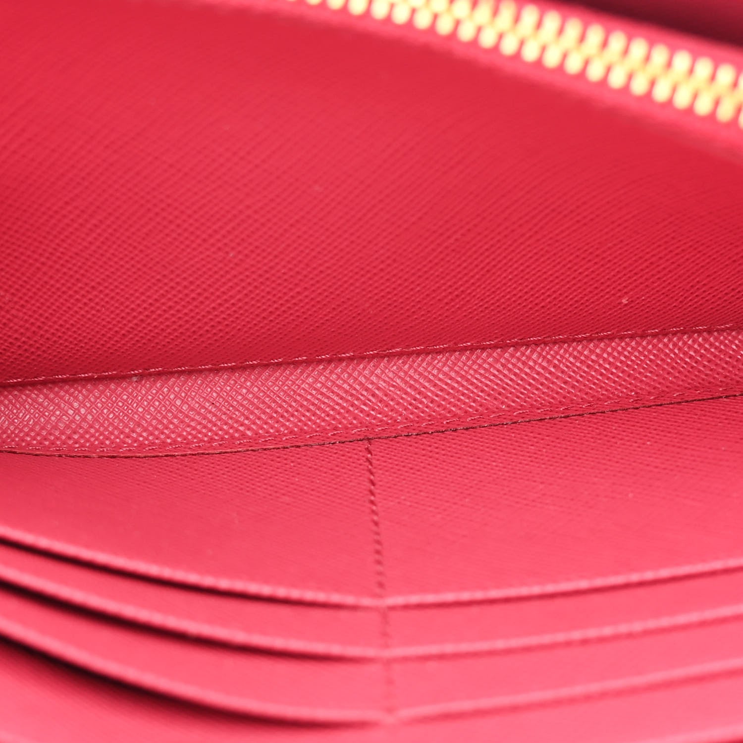 Prada Saffiano Metal Oro Chain Wallet Peonia 5 of 11