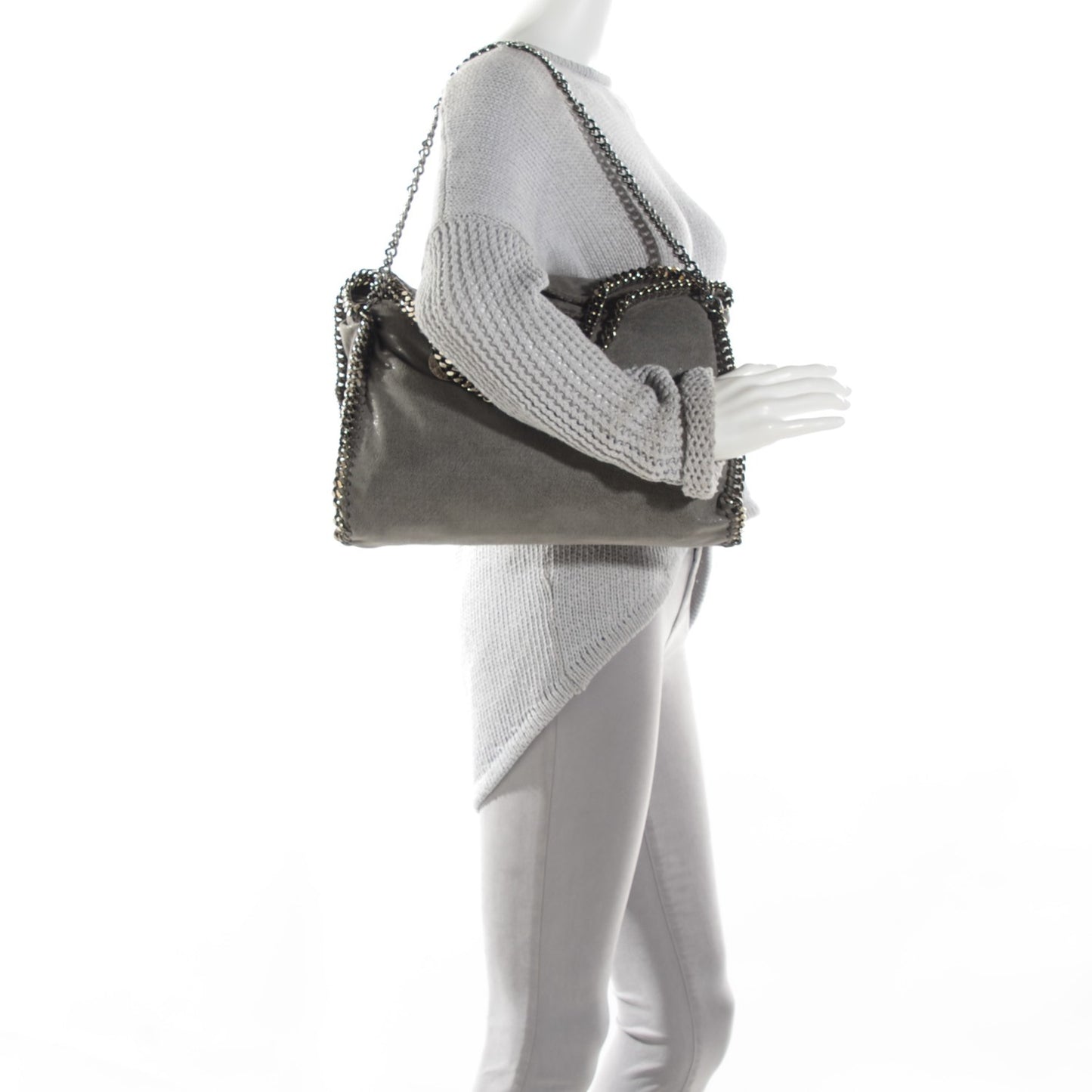 Shaggy Deer Falabella Fold Over Tote Grey