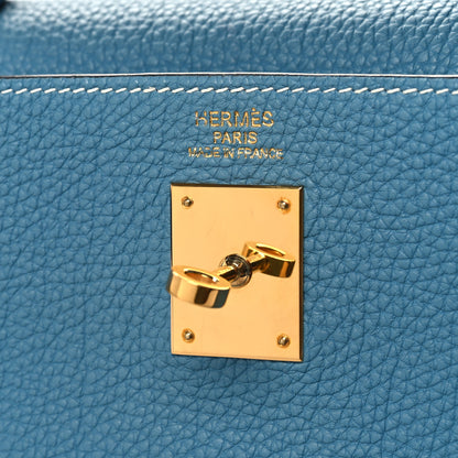 Hermes Togo Kelly Retourne 35 Blue Jean 6 of 10