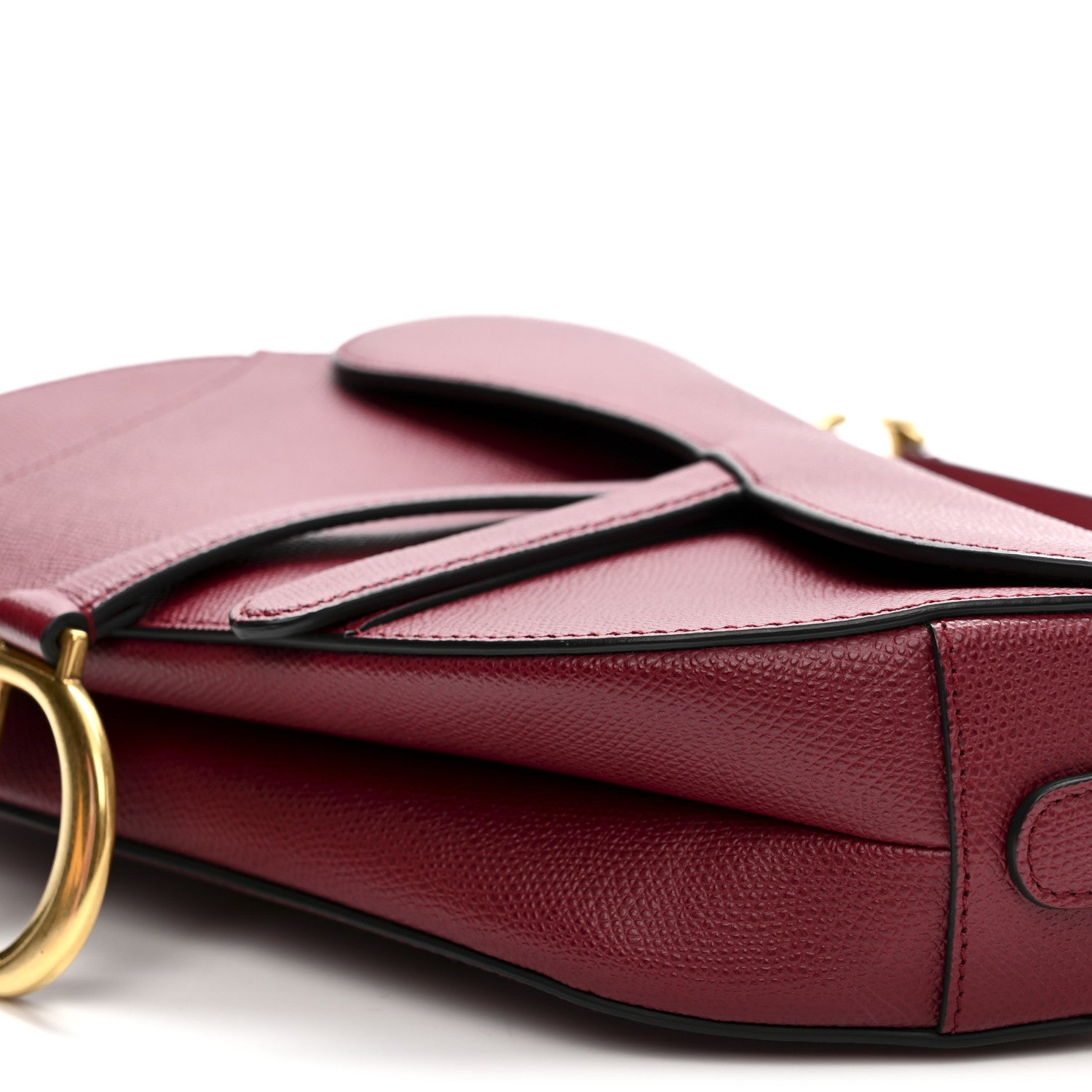 Christian Dior Grained Calfskin Saddle Bag Red 10 of 10