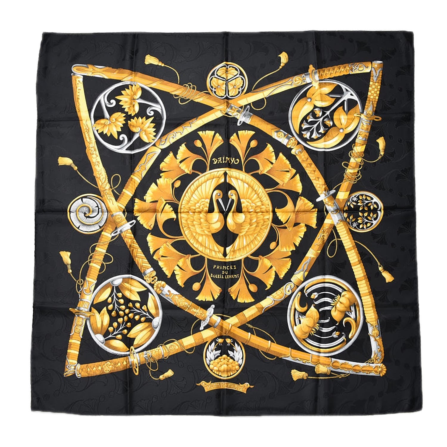Hermes Silk Daimyo Princes du Soleil Levant Scarf 90 1 of 5