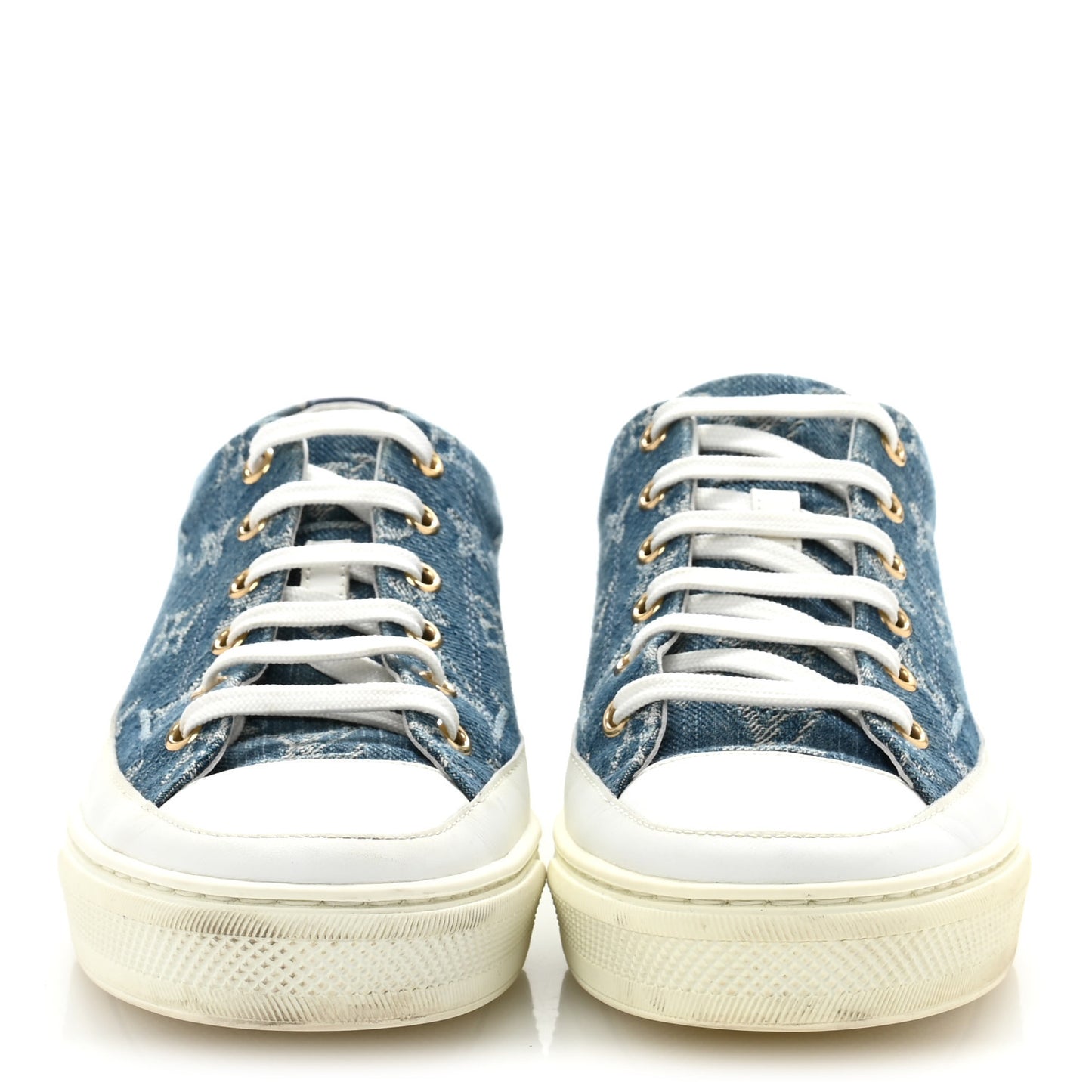 Denim Monogram Stellar Sneakers 38.5 Bleu Jeans Blue