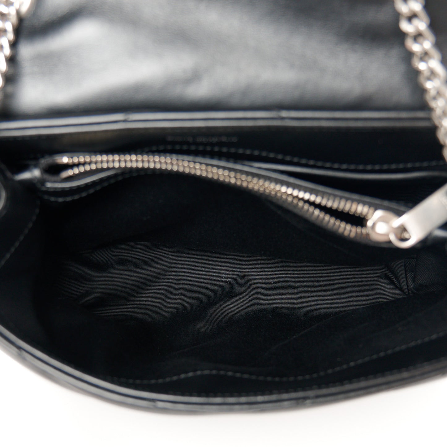 Calfskin Y Quilted Monogram Small Loulou Chain Satchel Black