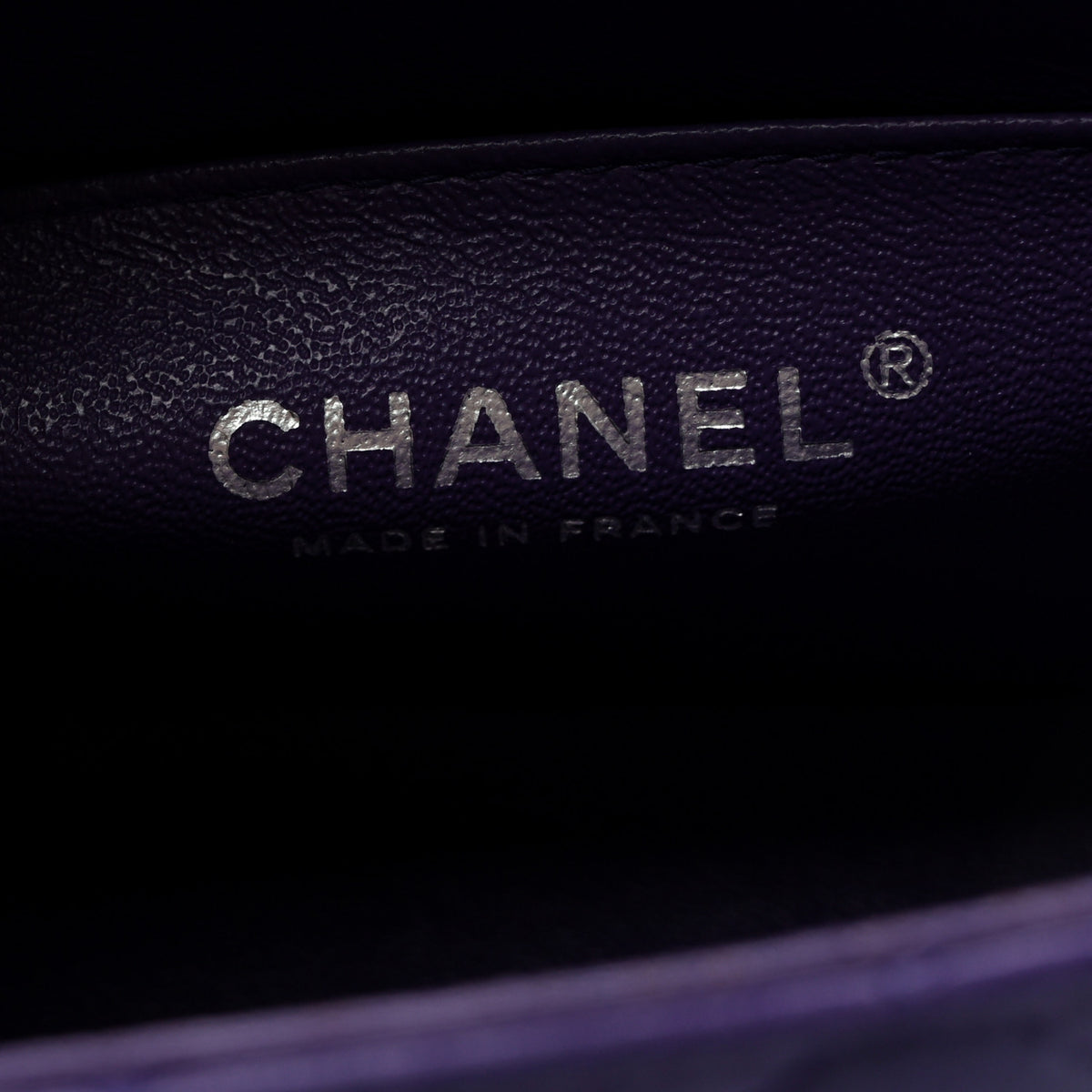 Lambskin Quilted Mini Rectangular Flap Purple
