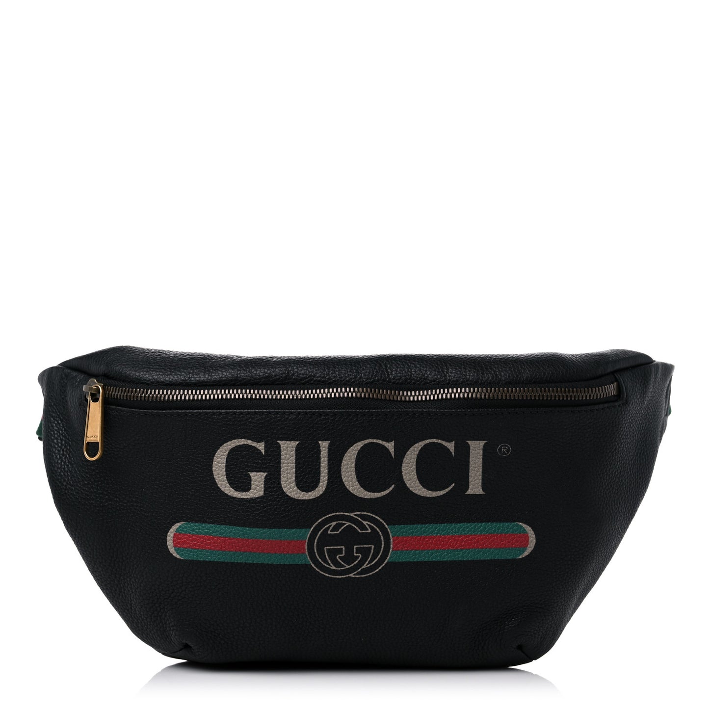 Grained Calfskin Logo Belt Bag Black