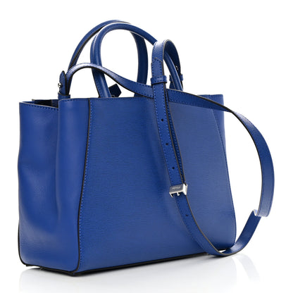 Fendi Vitello Elite Petite 2Jours Tote Blue Neon 3 of 10