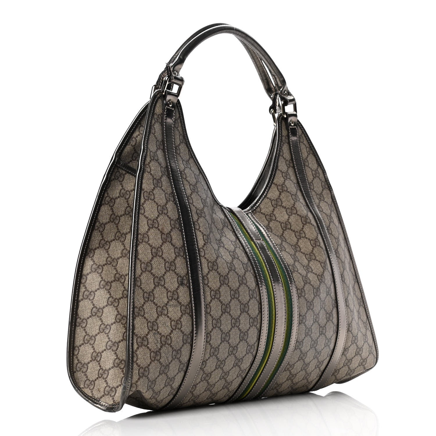 Gucci GG Plus Monogram Web Large Joy Shoulder Bag Metallic 2 of 10