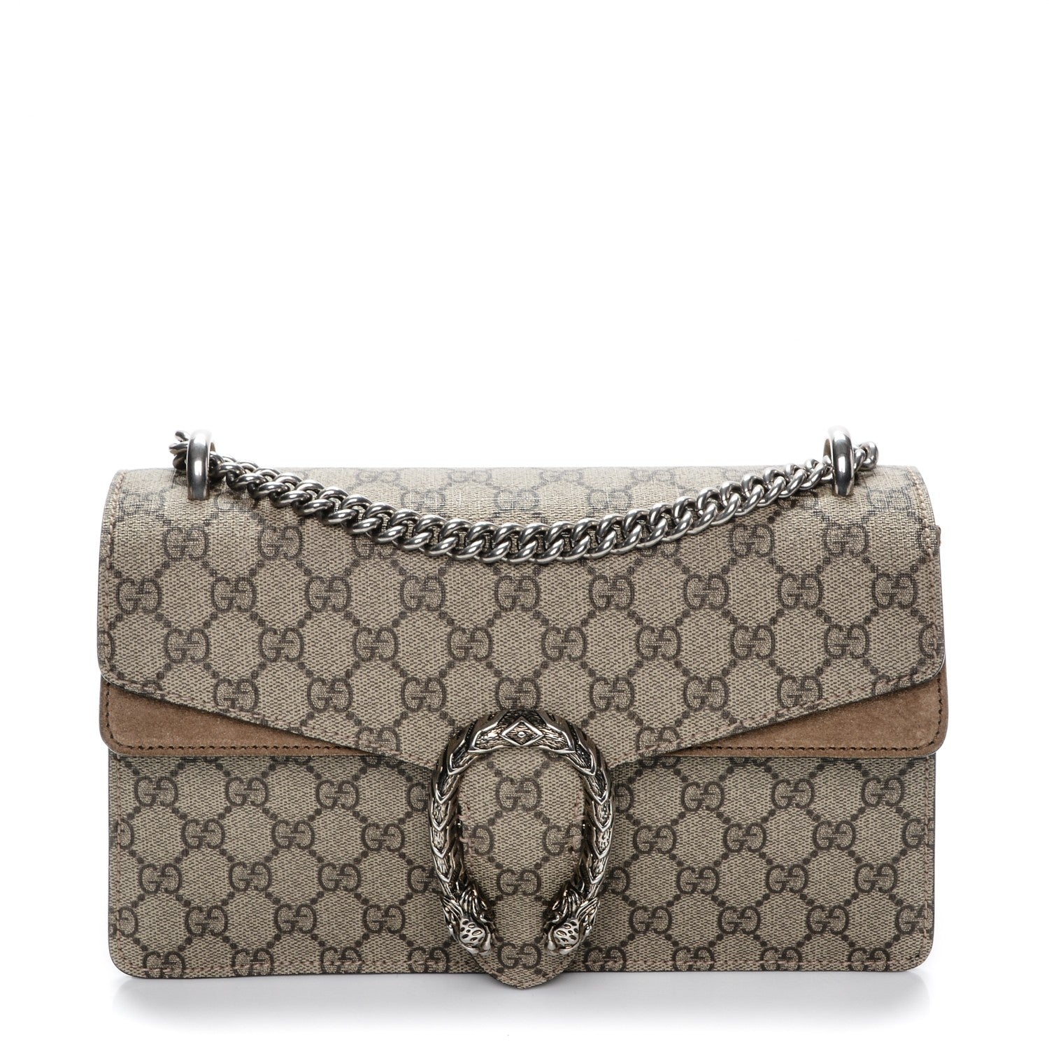 Gucci GG Supreme Monogram Small Dionysus Shoulder Bag Taupe 1 of 7