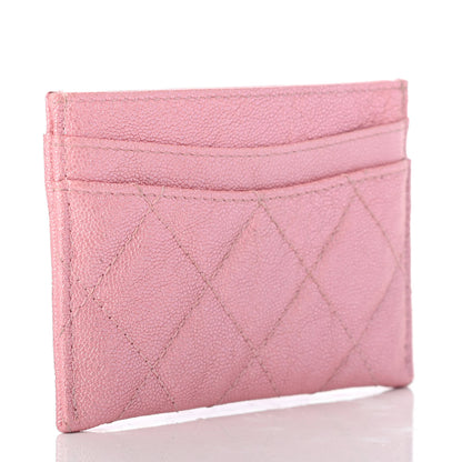 Chanel Iridescent Caviar Quilted Card Holder Rose Pink 3 of 8