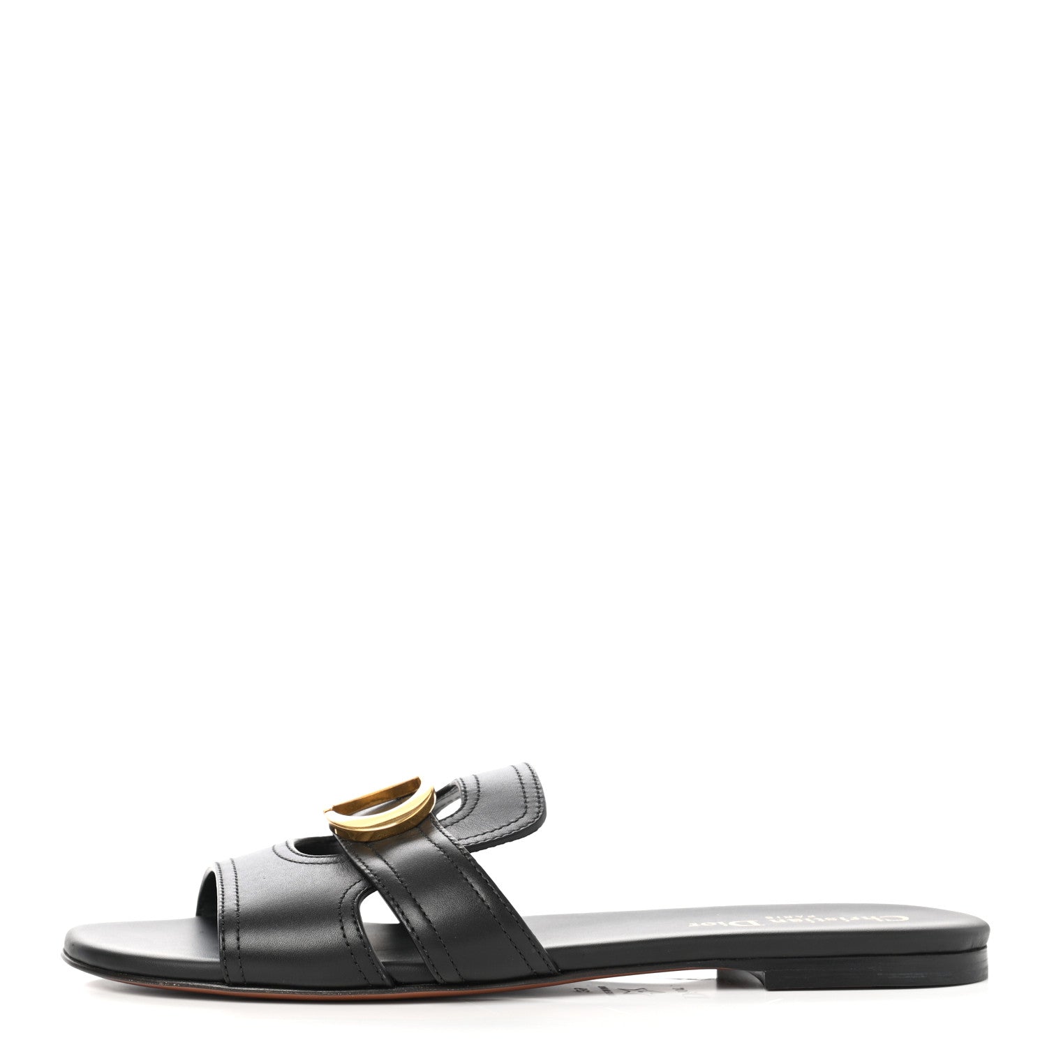Christian Dior Calfskin 30 Montaigne Slide Sandals 39 Black 1 of 8