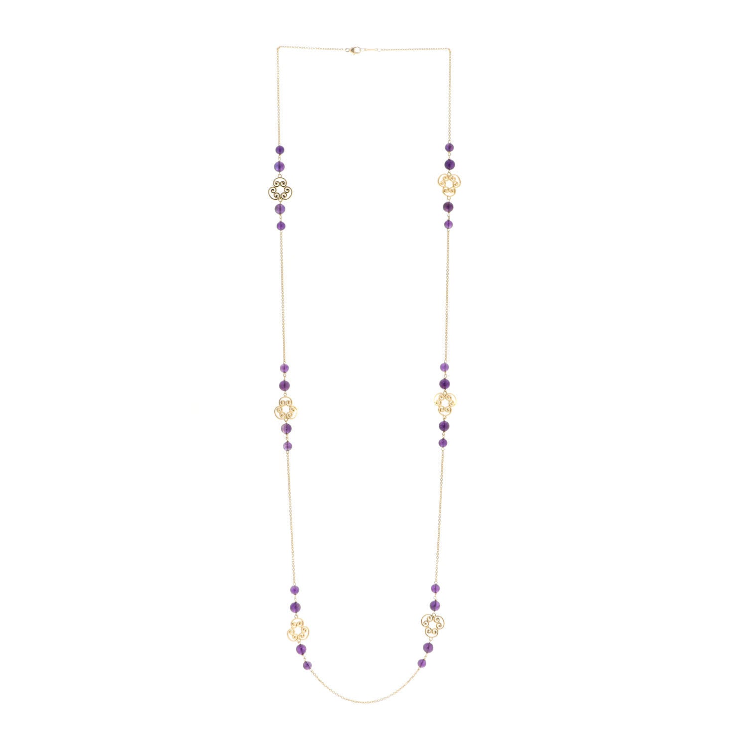 Tiffany 18K Yellow Gold Amethyst Paloma Picasso Venezia Bead Necklace 3 of 6