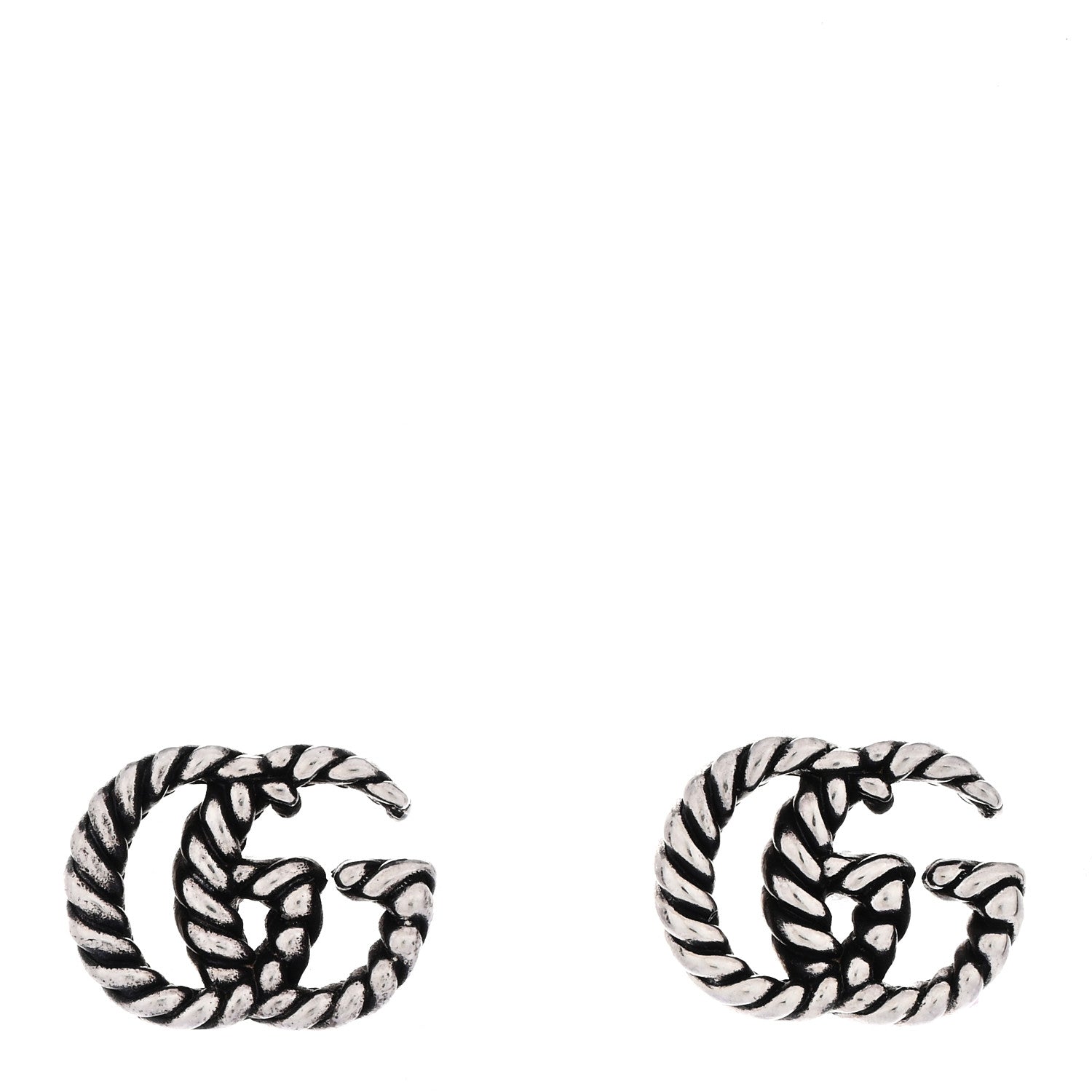 Gucci Sterling Silver Torchon Double G Earrings 1 of 5