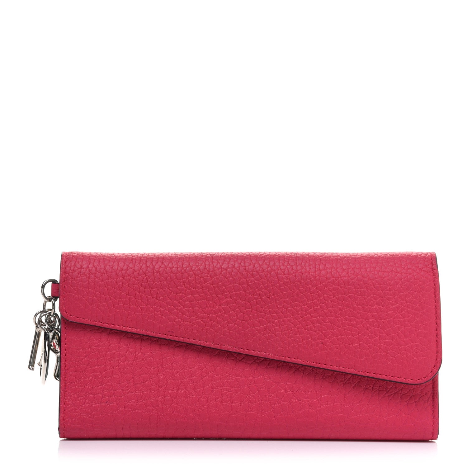 Christian Dior Bullcalf Diorissimo Long Wallet Fuchsia Sky Blue 1 of 11