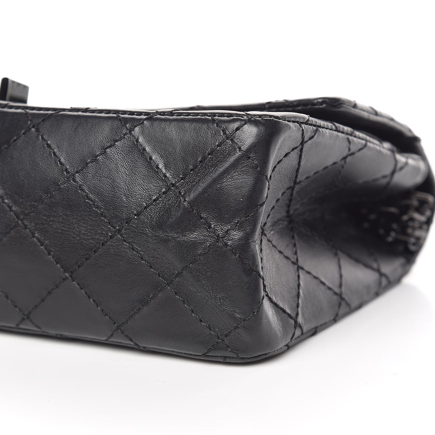Aged Calfskin Quilted 2.55 Reissue 225 Flap So Black