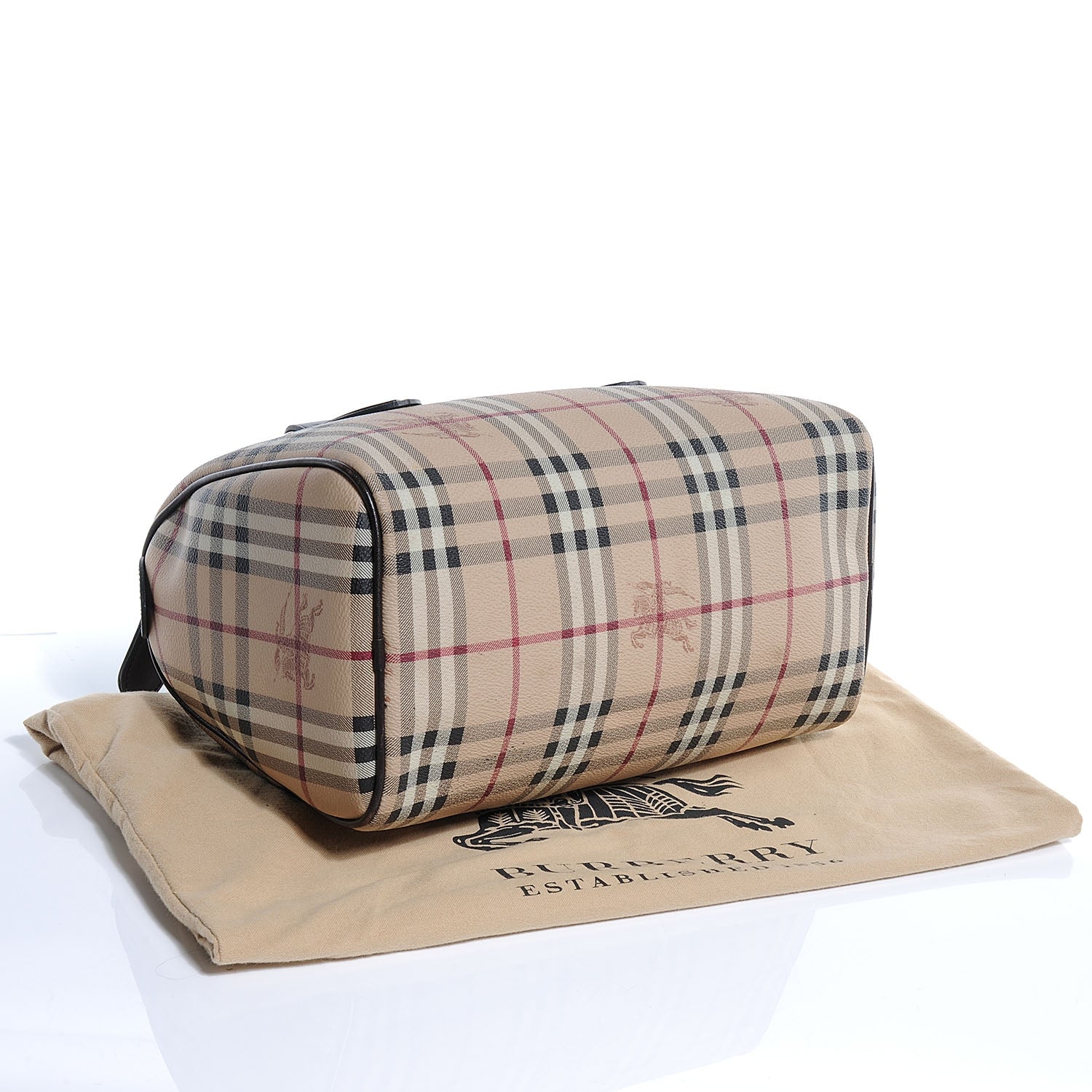 Burberry Haymarket Check Small Chester Bowling Bag Chocolate 4 of 7