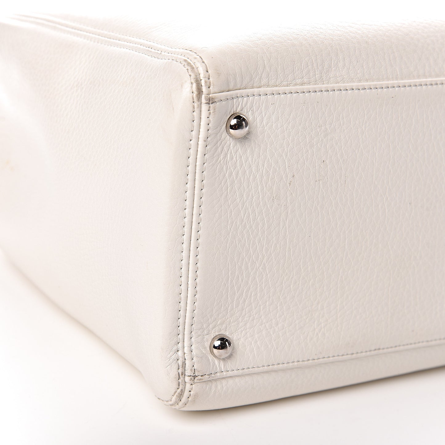 Calfskin Cerf Executive Shopper Tote White