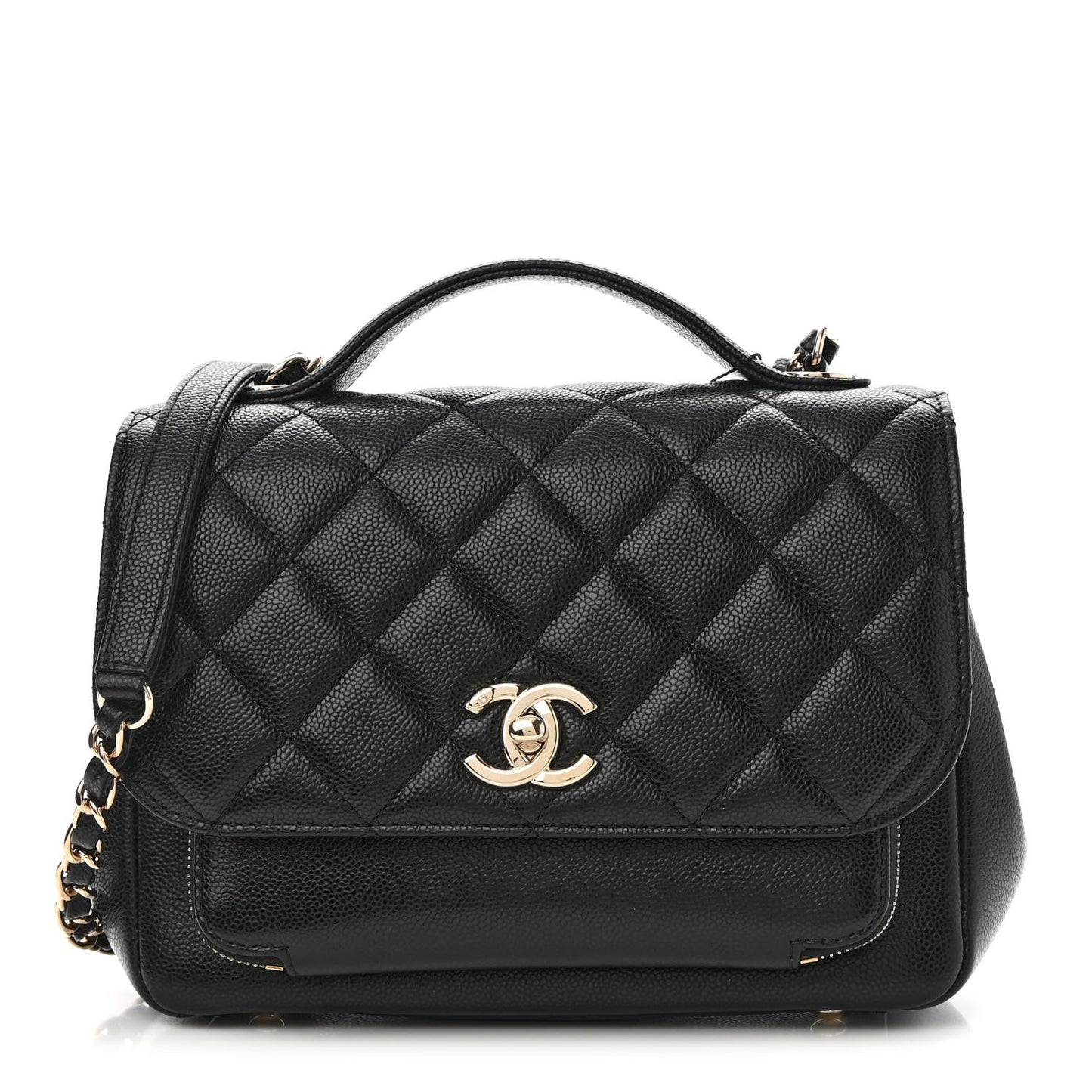 Caviar Quilted Medium Business Affinity Flap Black