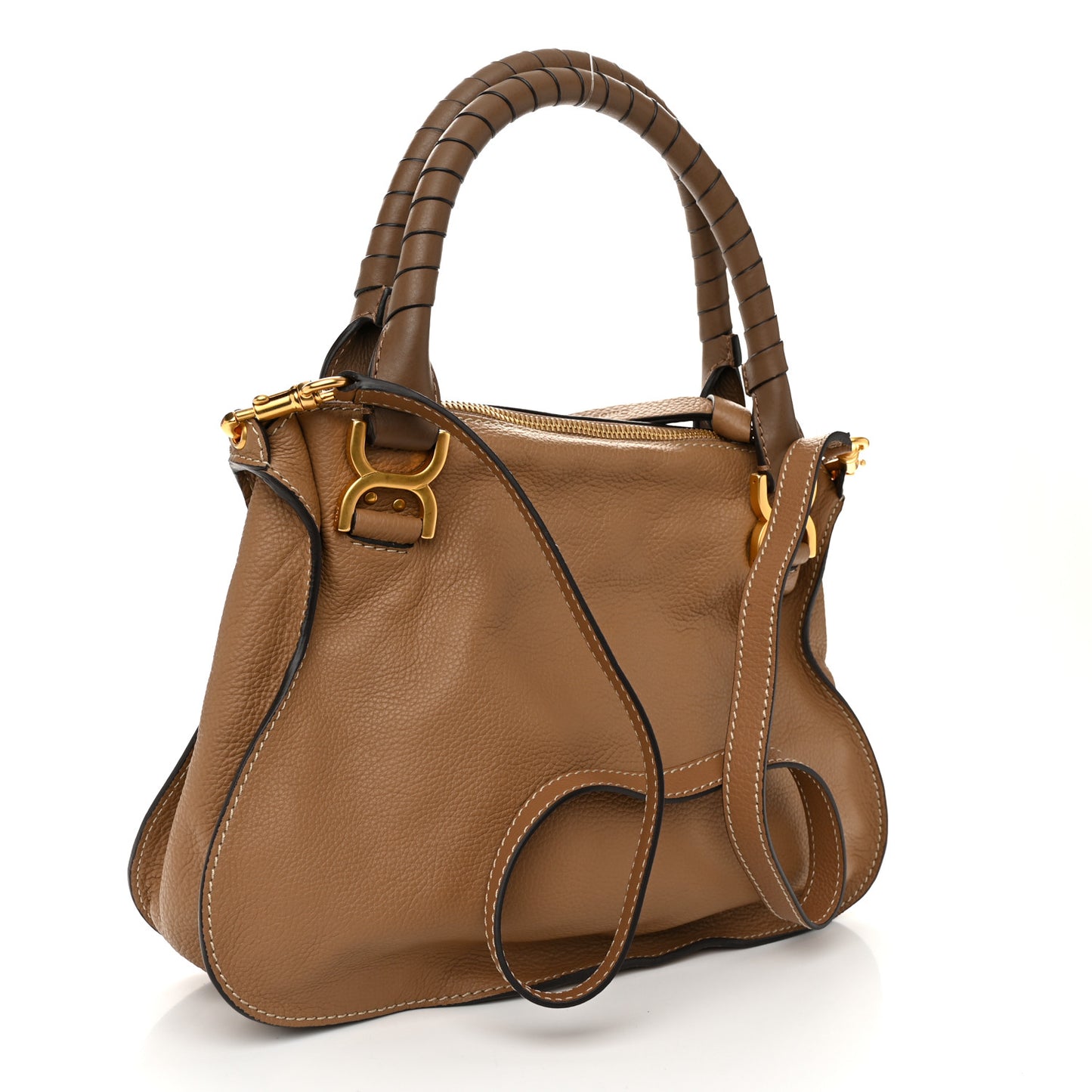 Calfskin Medium Marcie Satchel Nut