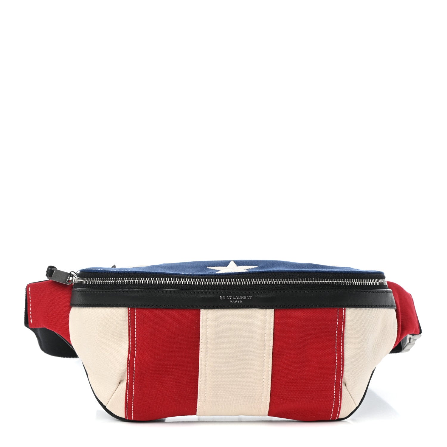 Saint Laurent Canvas Classic Belt Bag Red Blue White 1 of 9