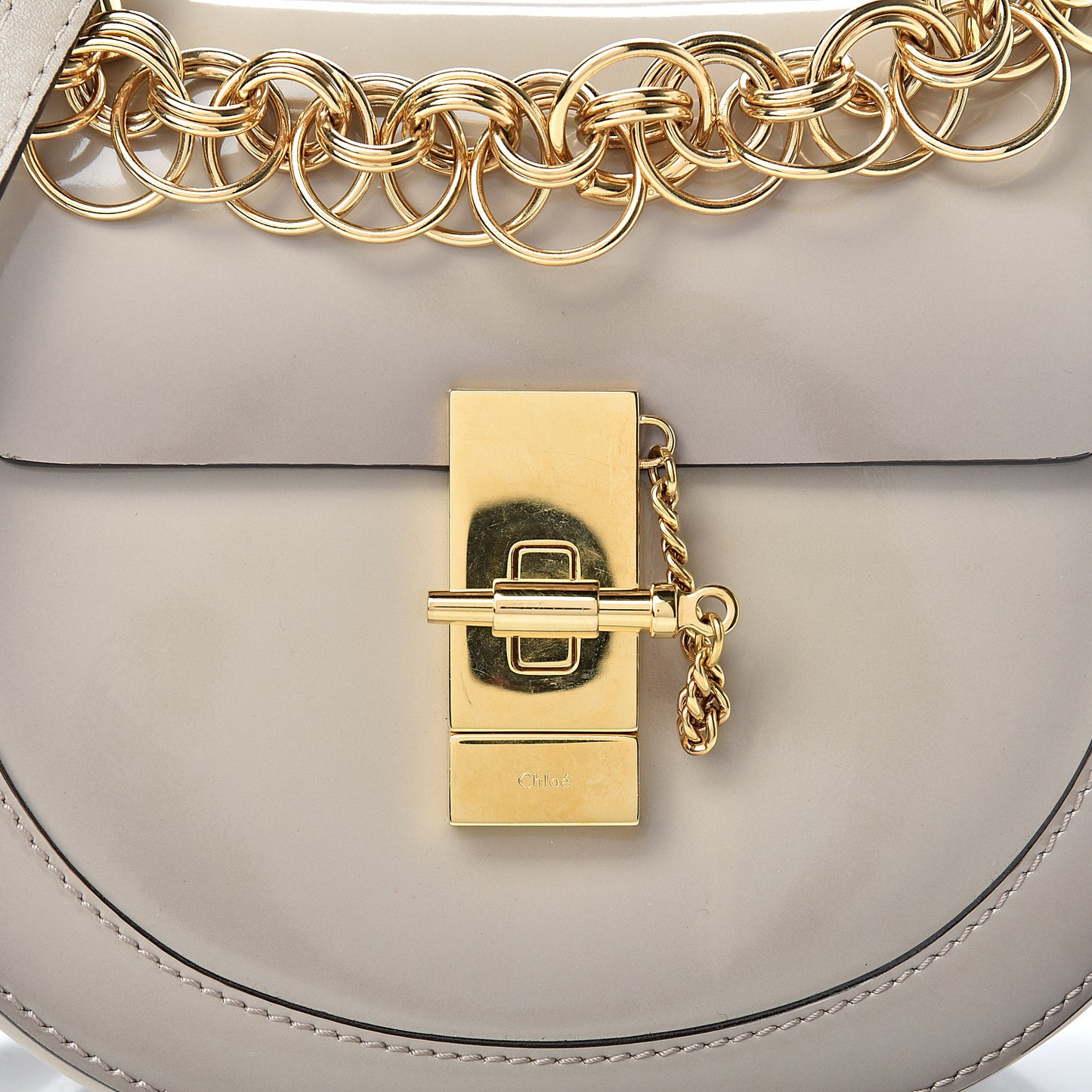 Glossy Lambskin Mini Drew Bijou Shoulder Bag Pastel Grey