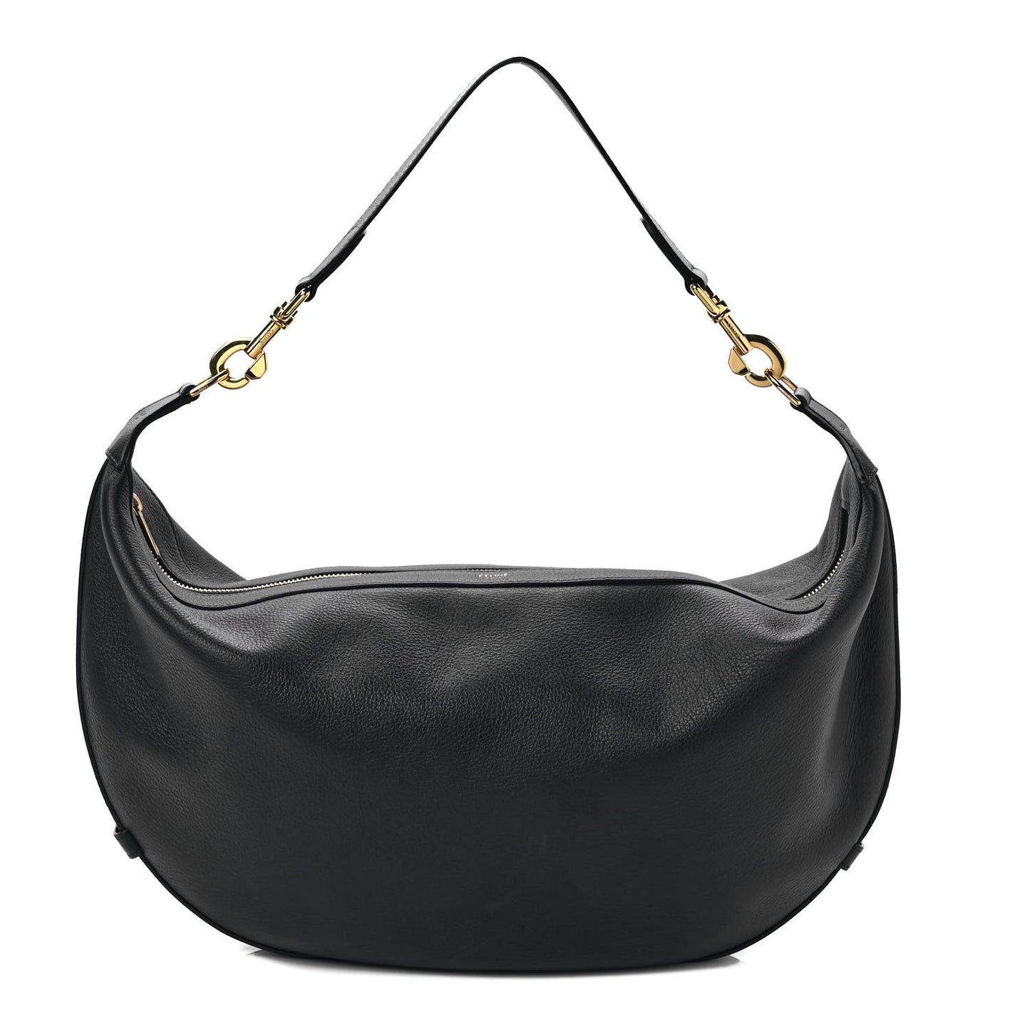 Supple Calfskin Medium Strap Leandre Shoulder Bag Black
