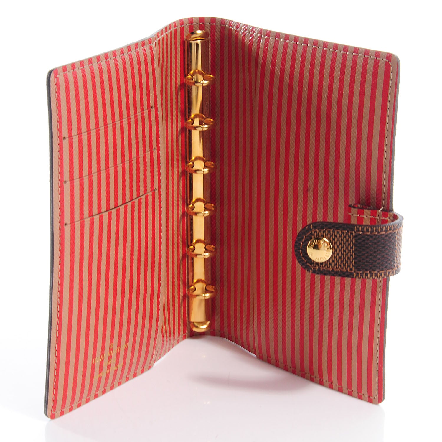 Louis Vuitton Damier Ebene Trunks and Locks Small Ring Agenda Cover 5 of 7