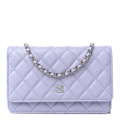 Chanel Caviar Quilted Wallet on Chain WOC Light Purple 1 of 12