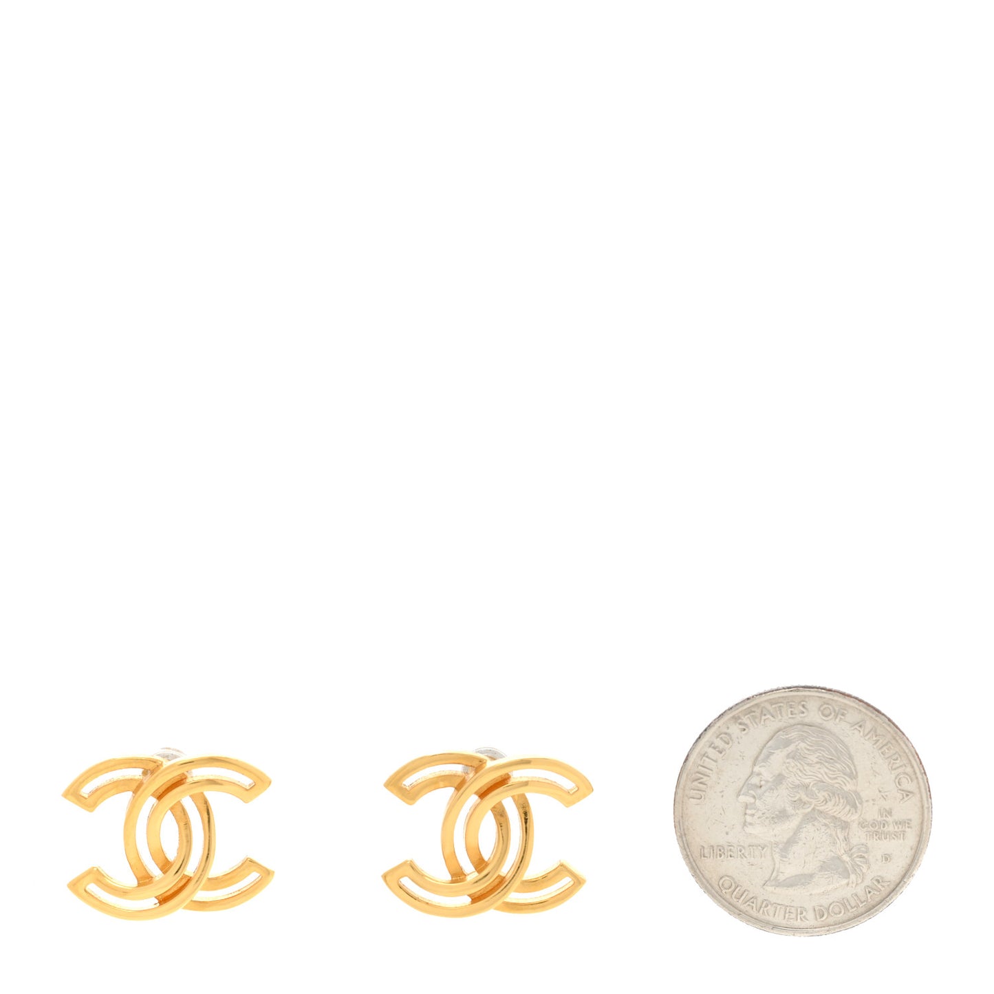 Metal Obazine CC Earrings Gold