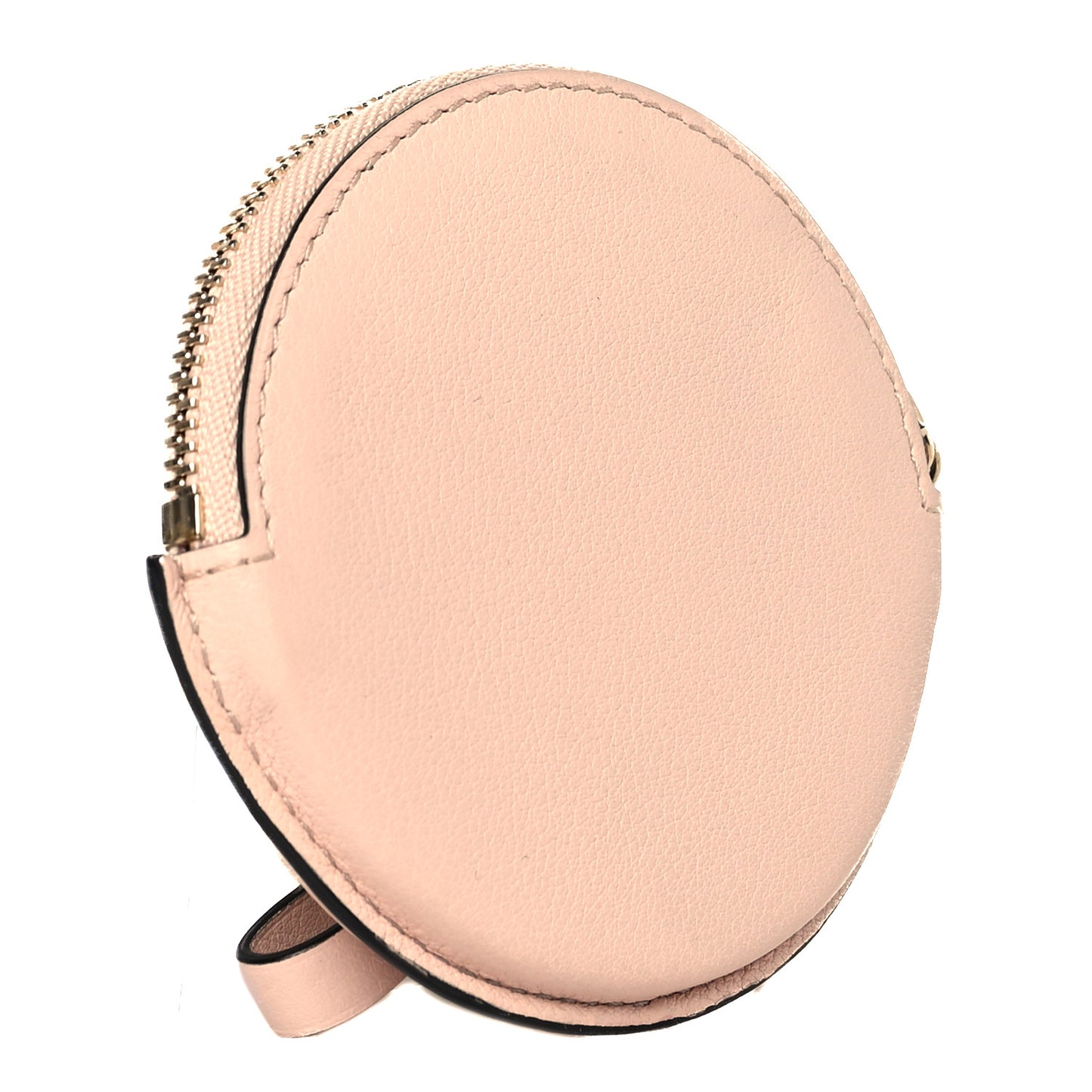 Grained Calfskin Visite Masquée Round Coin Purse Nude