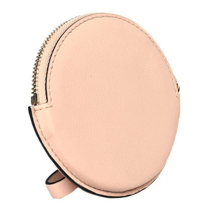 Delvaux Grained Calfskin Visite Masquée Round Coin Purse Nude 3 of 7