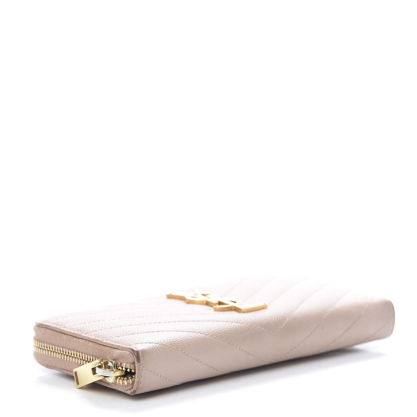 Grain De Poudre Matelasse Chevron Monogram Zip Around Wallet Rose Poudre