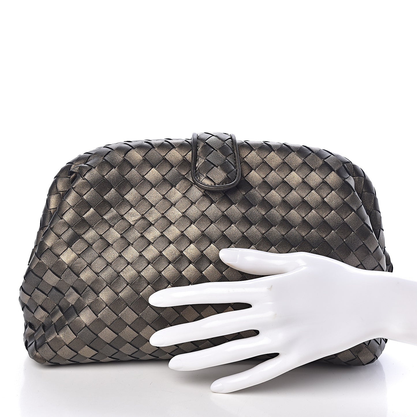 Nappa Intrecciato The Lauren 1980 Clutch Platinum