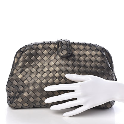 Bottega Veneta Nappa Intrecciato The Lauren 1980 Clutch Platinum 2 of 10